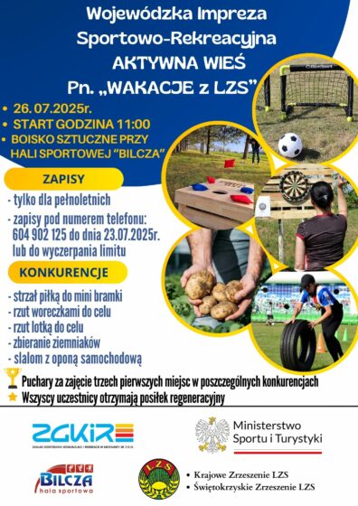 Wojewódzka Impreza Sportowo-Rekreacyjna AKTYWNA WIEŚ Pn. „WAKACJE z LZS” – zapisy