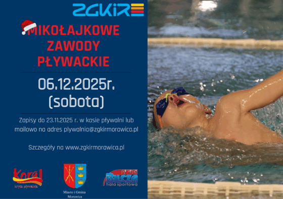 Ruszają zapisy na Mikołajkowe Zawody Pływackie 06 XII 2025 r.